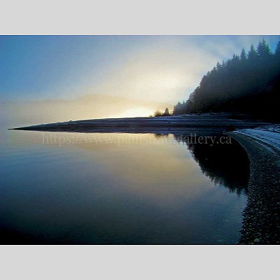 Foggy Upper Campbell Lake Beach